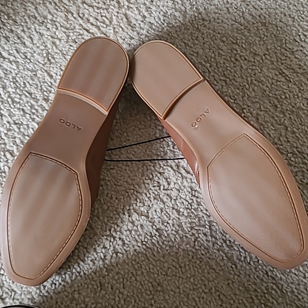 ALDO Cognac Leather Slip-On Loafer Flats Size US 11 / NWOT - Picture 9 of 11